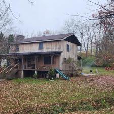 Removing-mold-and-algae-house-washing-a-cabin-in-Hillsboro-Ohio 0